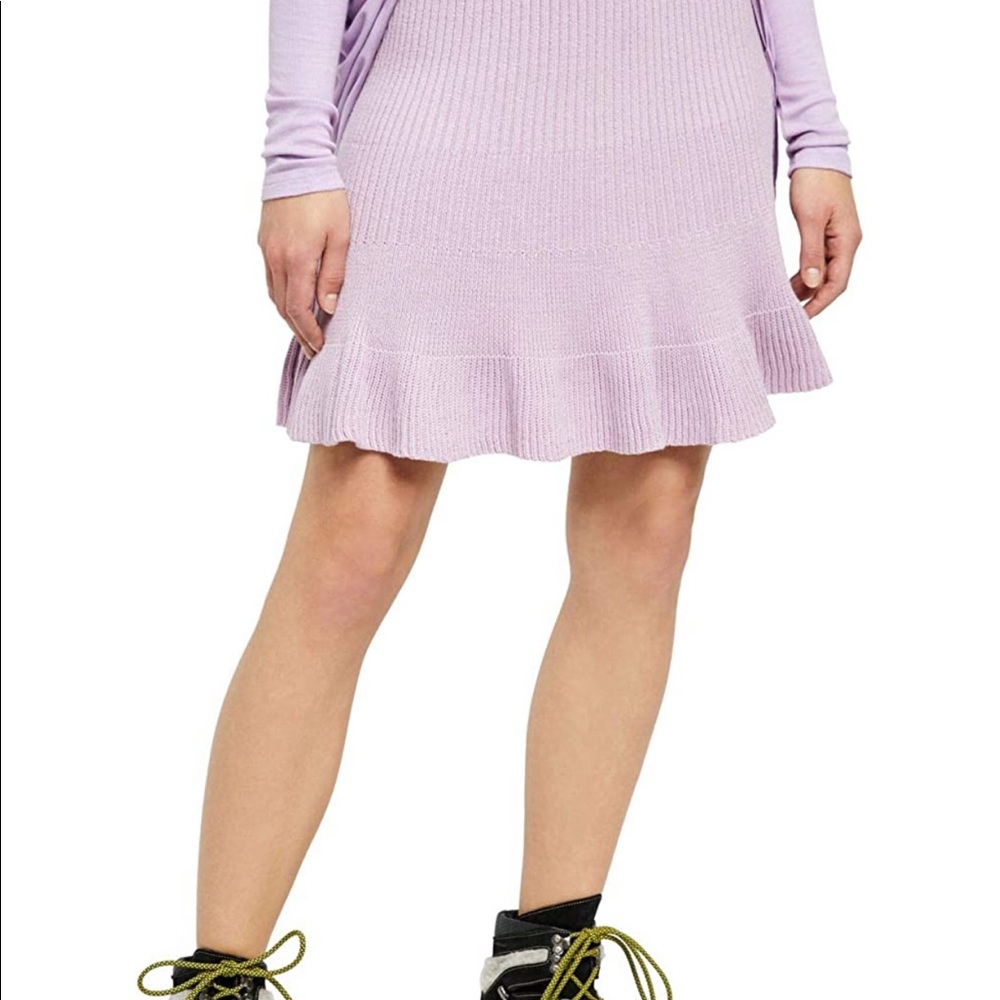 Free People Sweater Skirt Solid Gold in New Orchid NWT - Picture 3 of 10